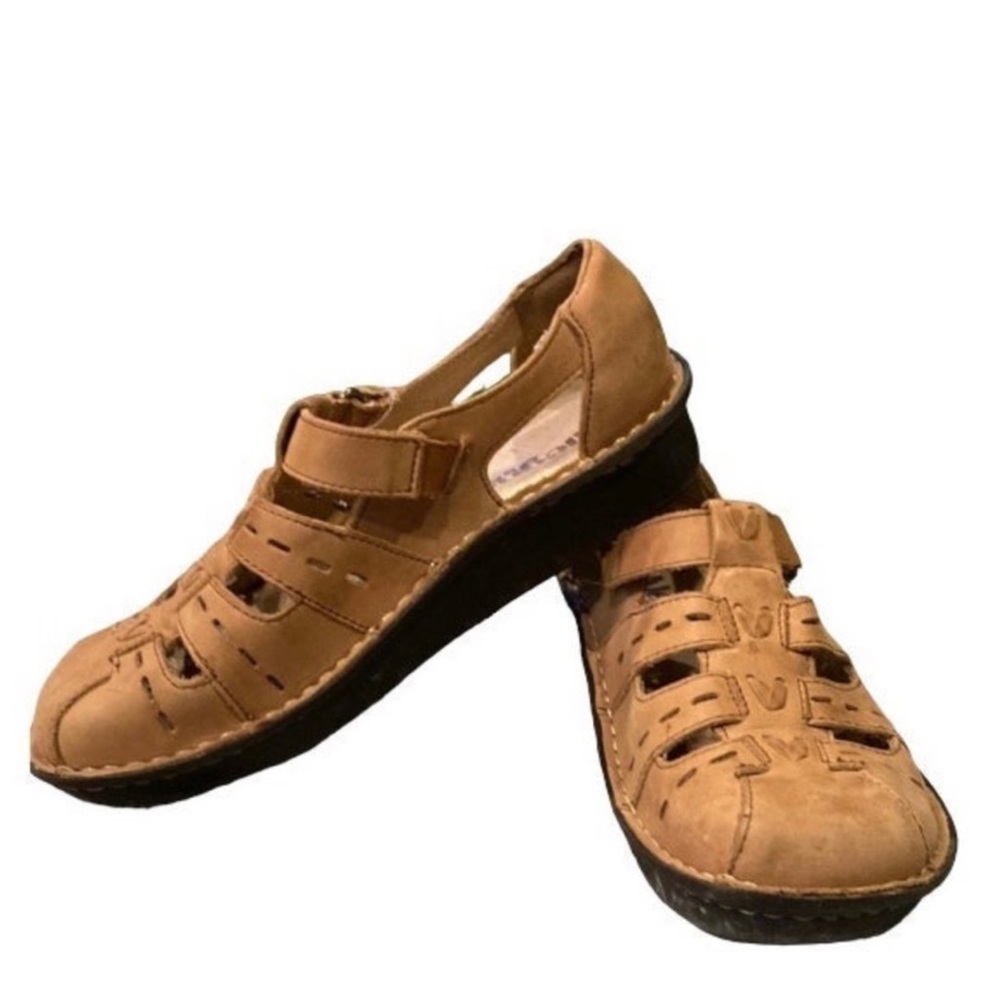 Alegria "Pesca" Cognac Leather Fisherman Sandals Size 6 1/2 (37)